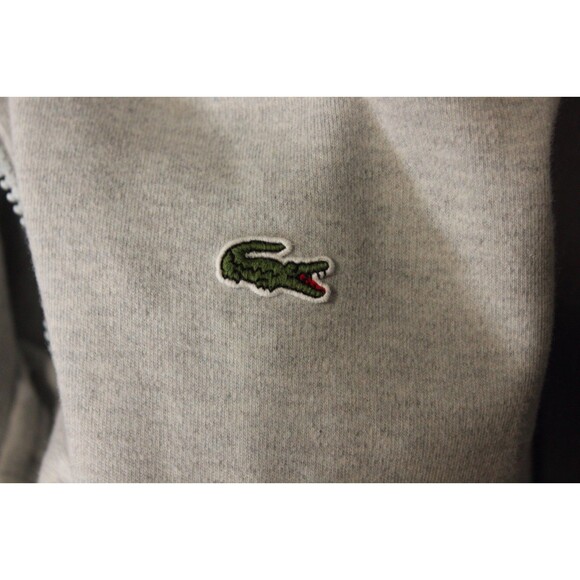 Lacoste Sweater Quarter Zip Mens Mock Turtle Neck Alligator Gray Sz 7 XXL - Picture 9 of 10